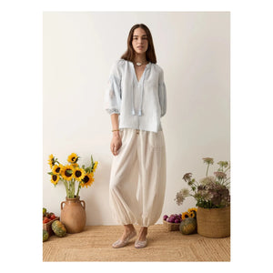Boteh - Melissa Cotton Embroidered Blouse | Light blue