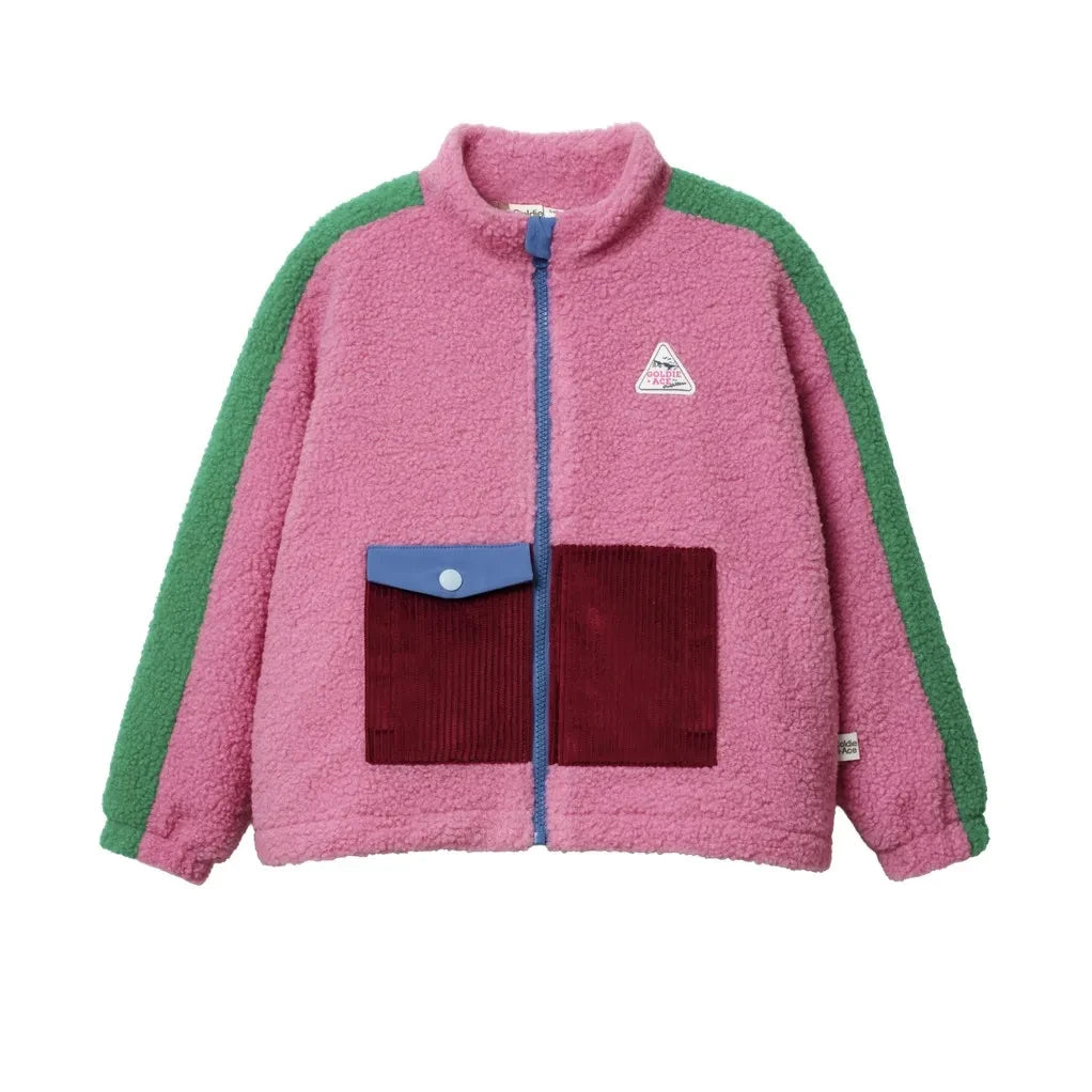Goldie + Ace - Retro Sherpa Style Jacket | Pink