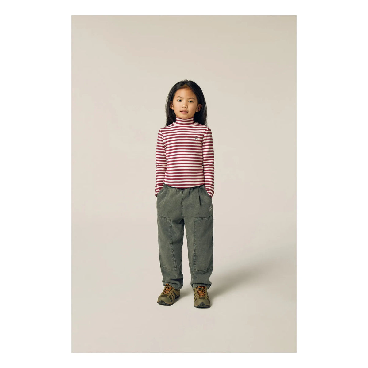 The Campamento - Striped Fisherman Neck | Burgundy