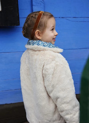 Louise Misha - Dalilou Organic Cotton Fur Reversible Coat | Blue
