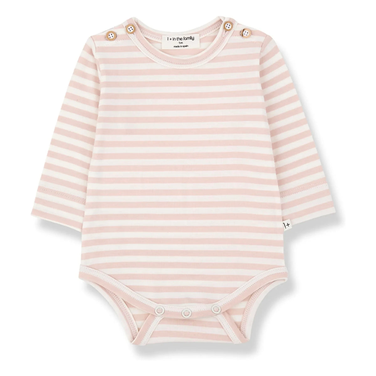 1+ in the family - Striped Biel bodysuit | Beige Pink