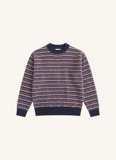 Finger in the nose - Mathis Jacquard Merino Wool Sweater | Indigo Blue