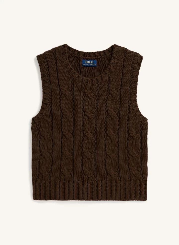 Ralph Lauren - Logo Sleeveless Sweater | Brown