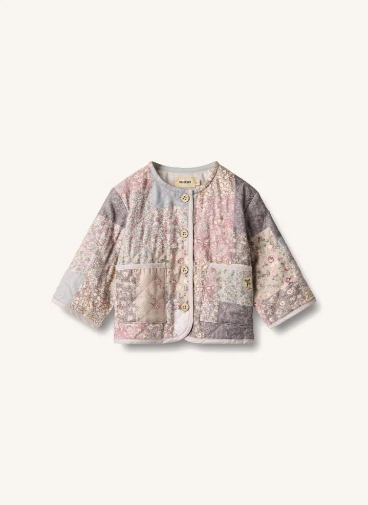 Wheat - Ima Patchwork Organic Cotton Baby Quilted Jacket | Light Powder