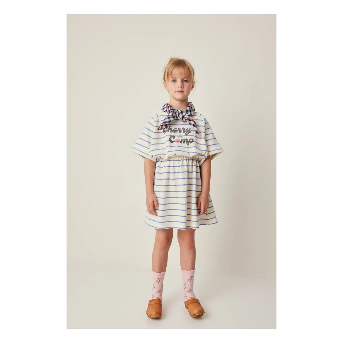 Tocoto Vintage - Terry Striped Dress | Ecru