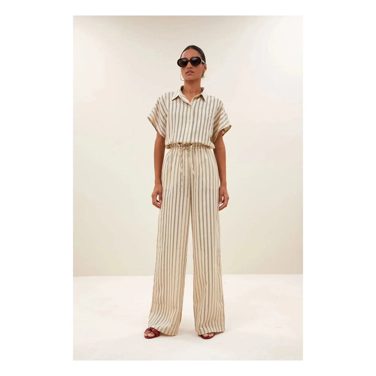 By Bar - Joan Pants Striped | White