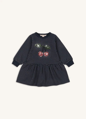 Konges Sløjd - Lou Polka-Dot Dress, Organic Cotton | Navy
