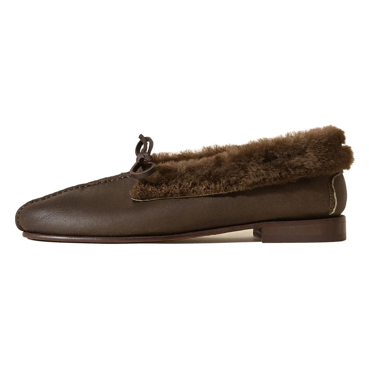 Hereu - Tilla Shearling Flats | Dark Brown