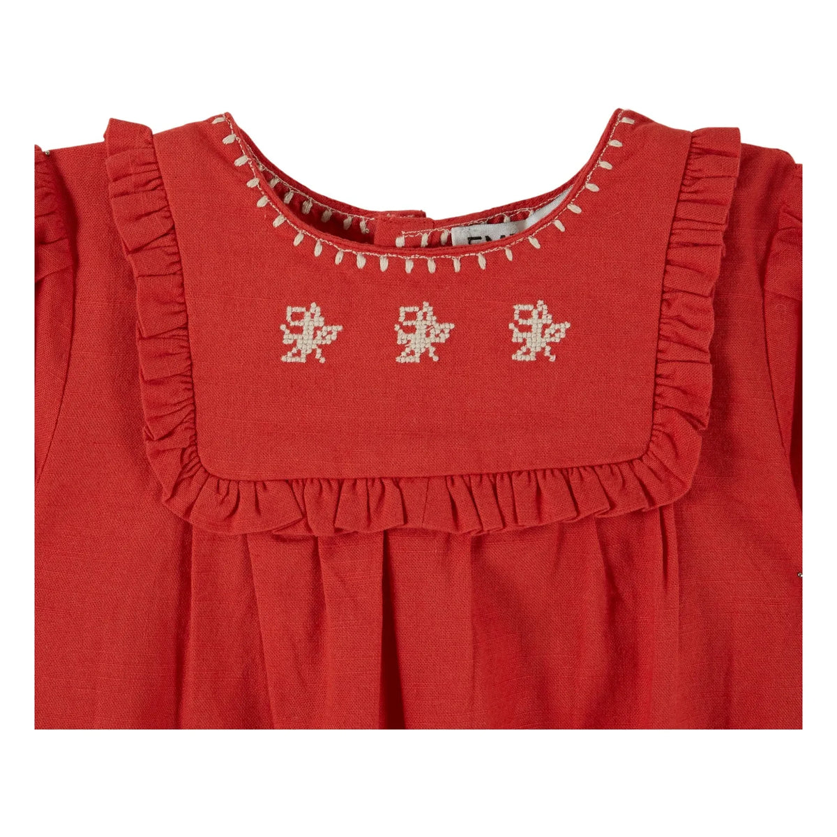 Emile et Ida - Organic Cotton Embroidered Jumpsuit | Red