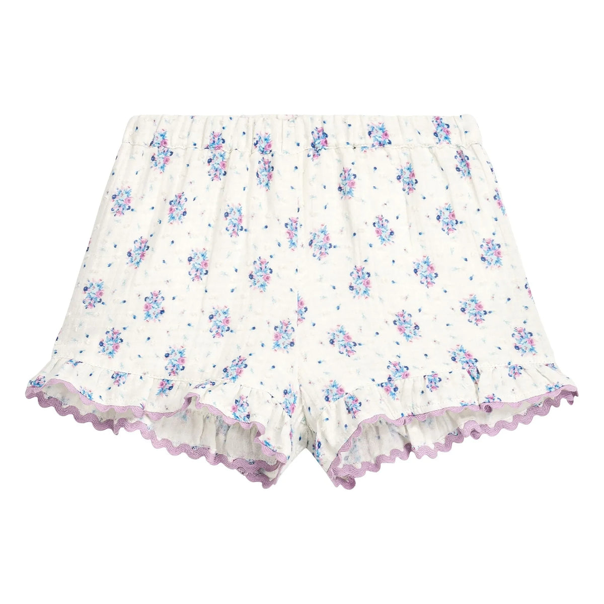 Louise Misha - Vallaloid Floral Pattern Ruffled Shorts | Cream