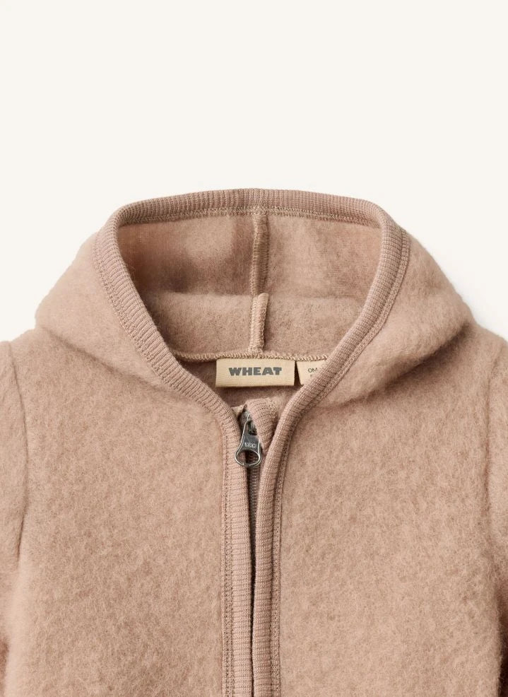 Wheat - Ata Merino Wool Zip Romper | Pink