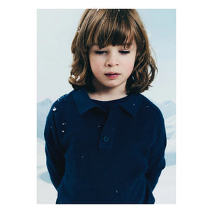 Morley - Zietse Knitted Polo Shirt | Denim Blue
