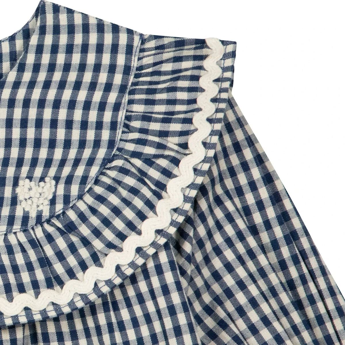 Bonton - Maggie Gingham Ruffled Dress | Blue