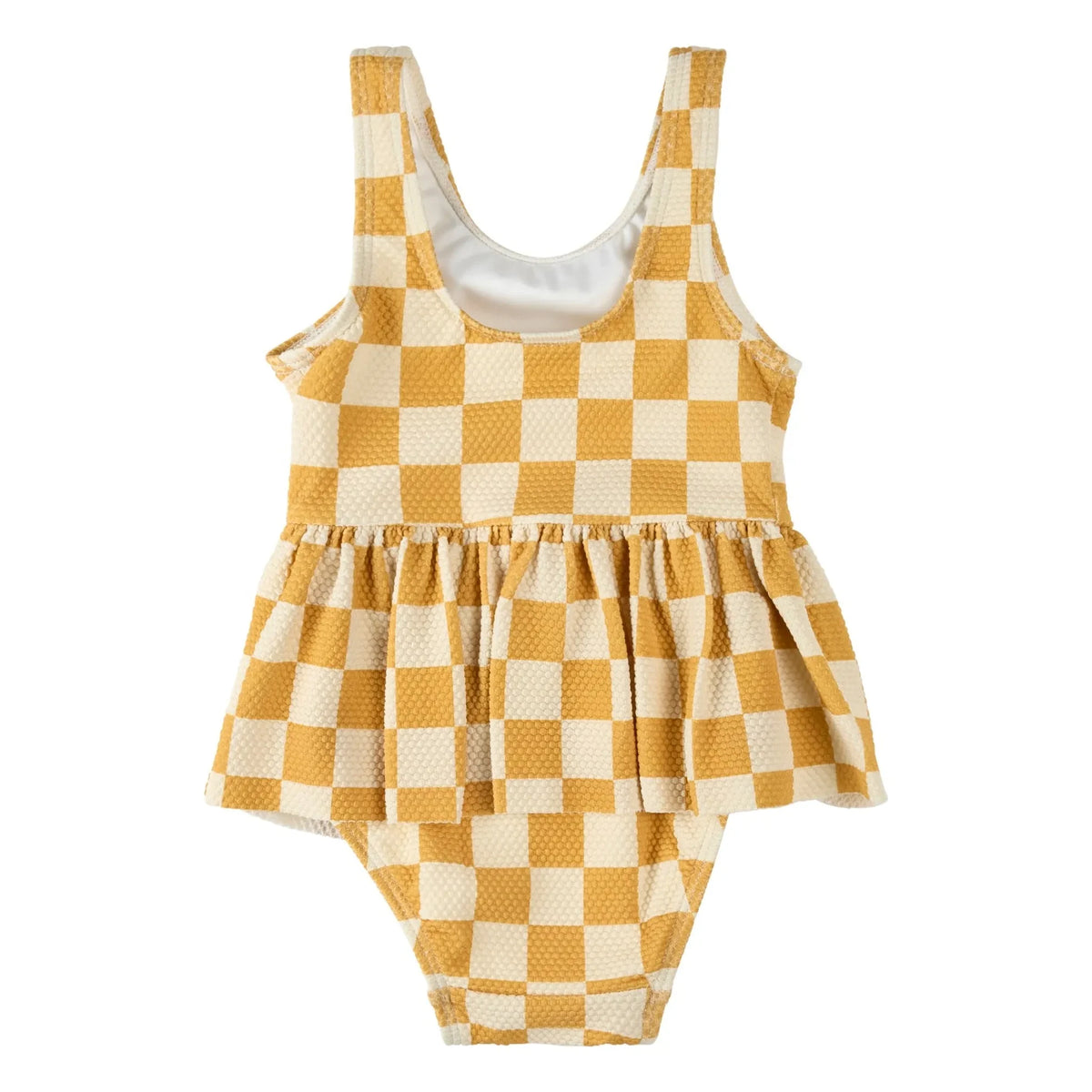 Petit Lem - Recycled Fiber Textured Block Swimsuit | Yellow