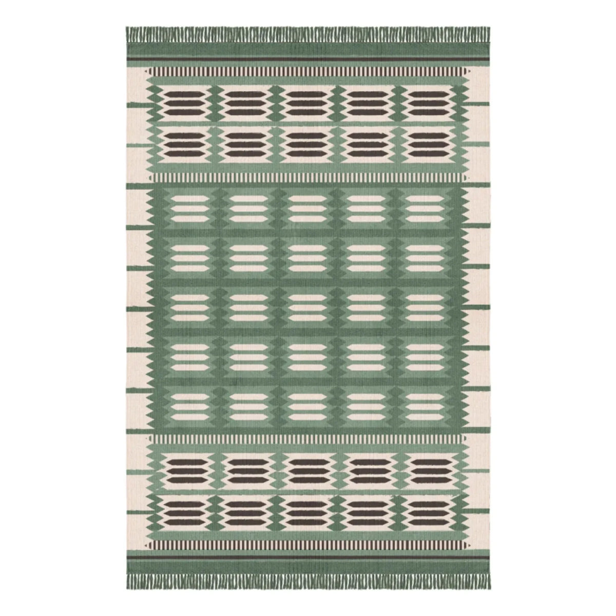 Layered - Röllakan Hilma Wool Rug | Green