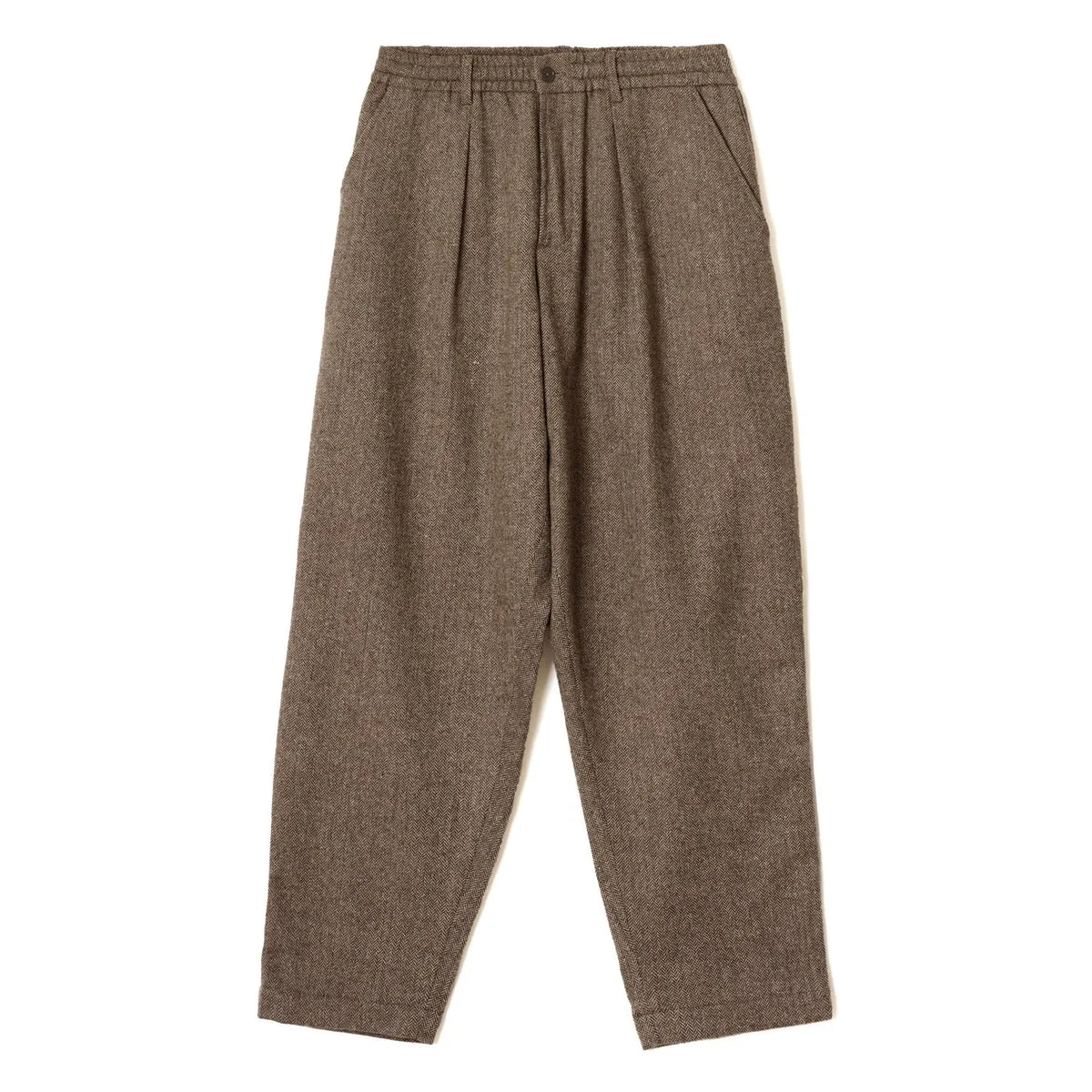 Universal Works - Pleated Wool Trousers | Taupe Brown