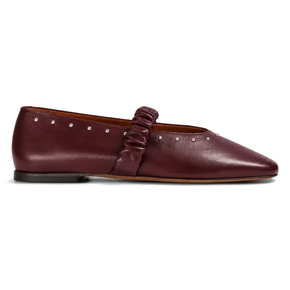 Socque Paris - June Leather Ballerina | Burgundy