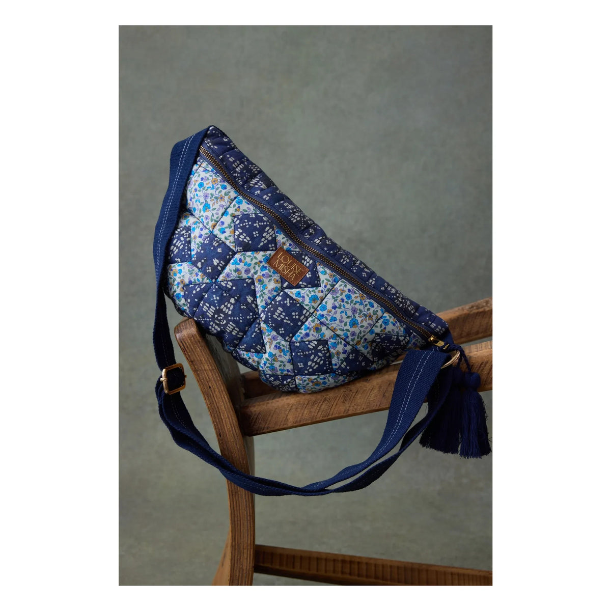 Louise Misha - Gaby Midnight Star Patchwork Organic Cotton Sac Banane - Women's Collection | Blue