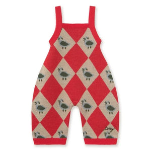 Tinycottons - Argyle Wool Romper | Red
