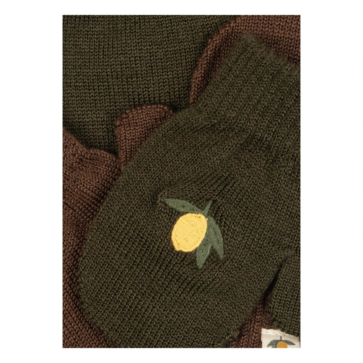Konges Sløjd - 2 Pairs Filla Lemon Wool Gloves | Khaki