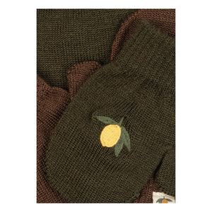 Konges Sløjd - 2 Pairs Filla Lemon Wool Gloves | Khaki