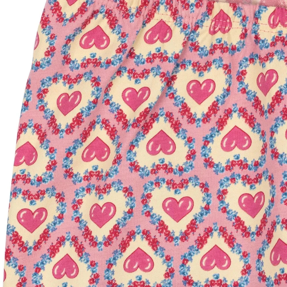 Konges Sløjd - Organic Cotton Heart Pattern Top and Pants Set | Pink