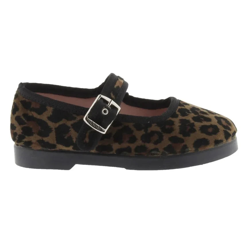 Victoria - Gong Fu Leopard Ballerina Shoes | Brown
