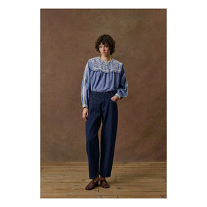 Louise Misha - Anastasy Organic Cotton Blouse | Blue