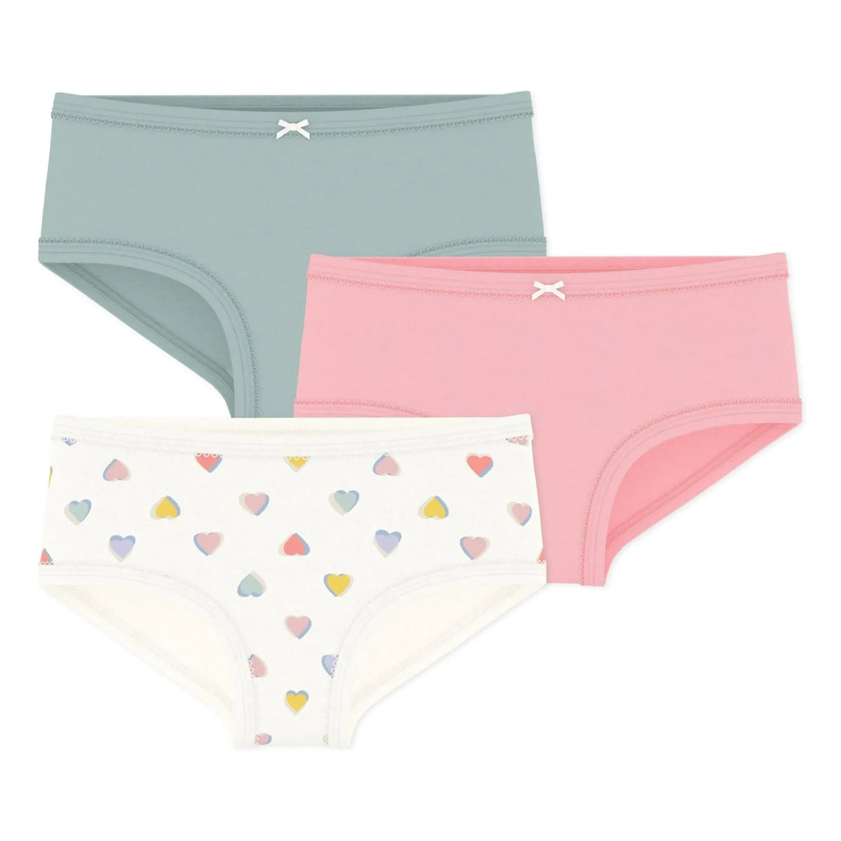 Petit Bateau - 3-Pack Organic Cotton High-Waist Panties | Pink