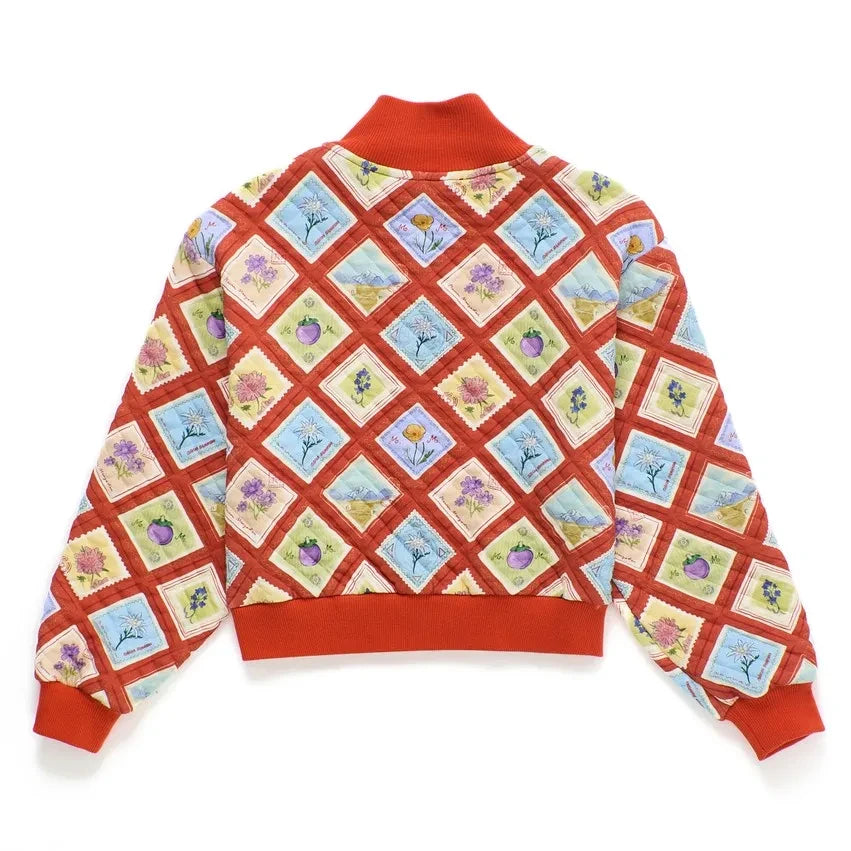 Maison Mangostan - Stamps Zippered Sweatshirt | Red