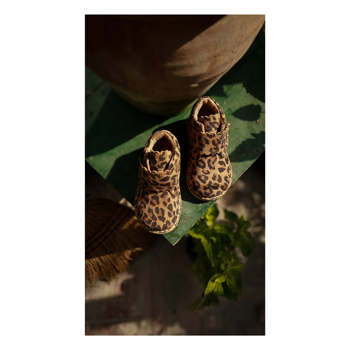 Petit Nord - Scallop Leopard Sneakers | Brown