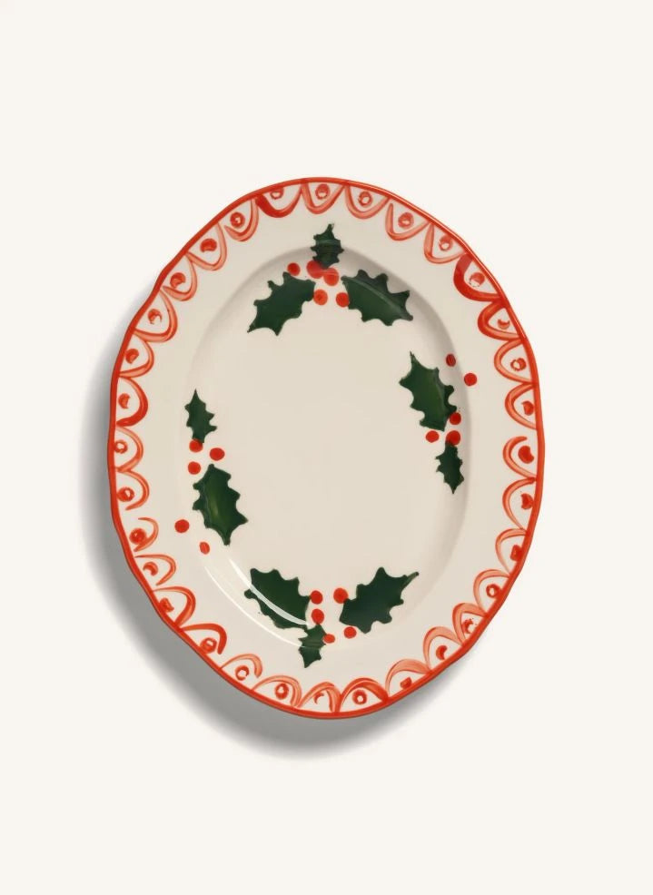 &Klevering - Holly Porcelain Plate | Red