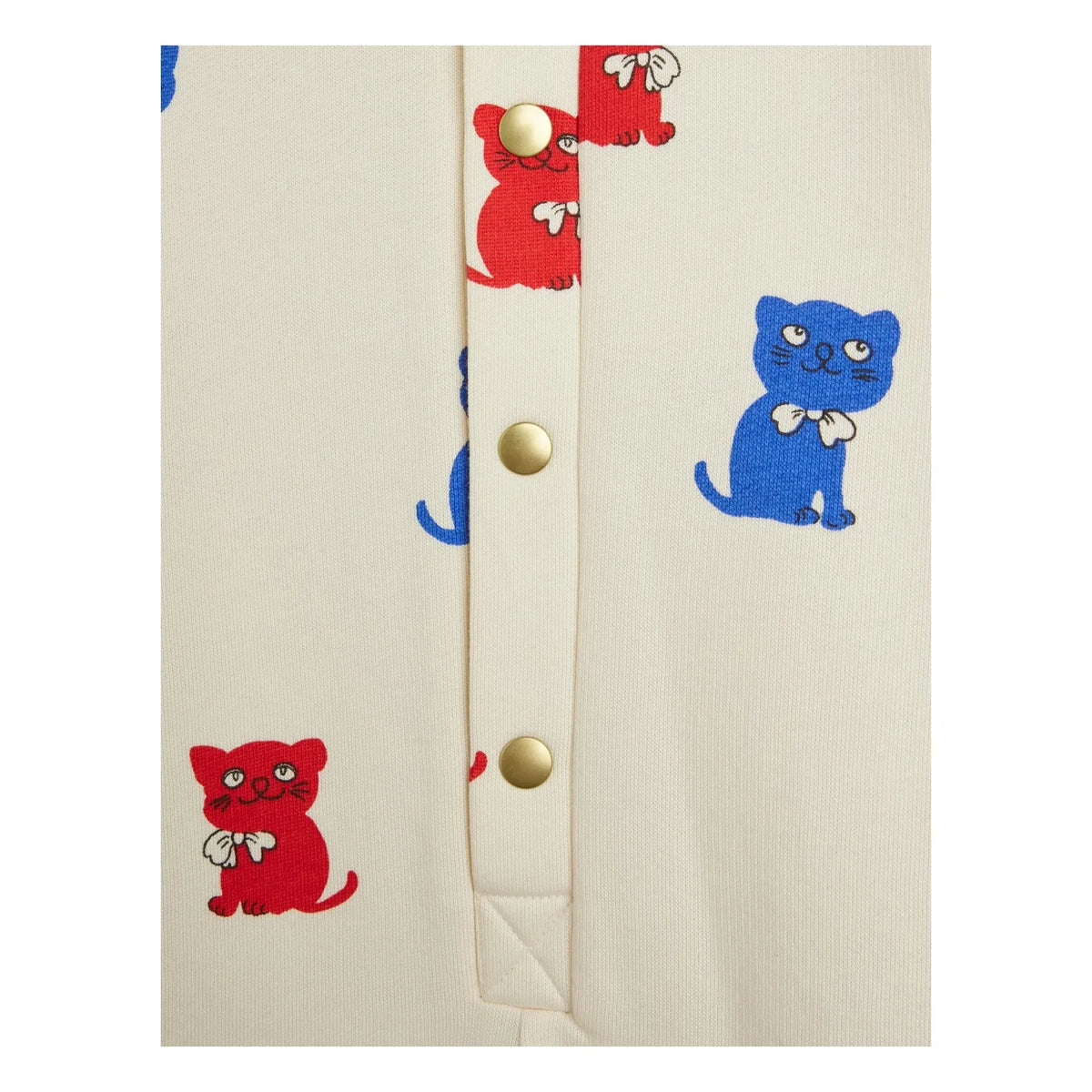 Mini Rodini - Organic cotton kitten romper | Ecru