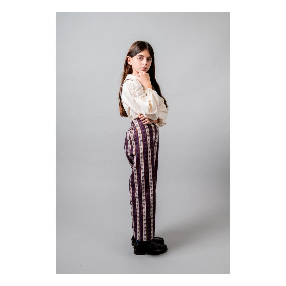 birinit - Montal Floral Striped Dungaree | Purple