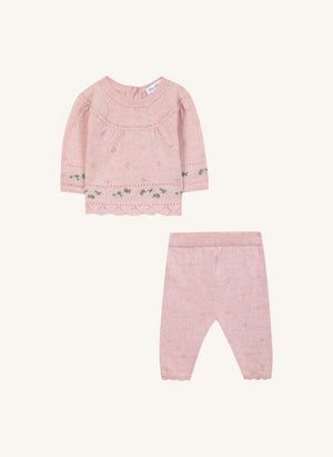 Tartine et Chocolat - Wool Sweater and Pants Set | Powder Pink