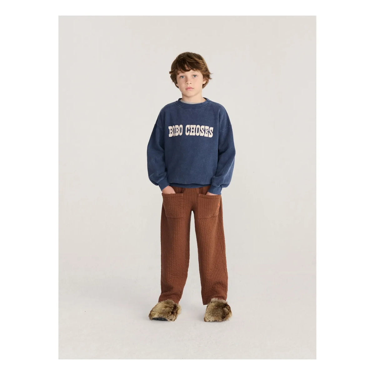 Bobo Choses - Organic Cotton Quilted Jogger | Brown