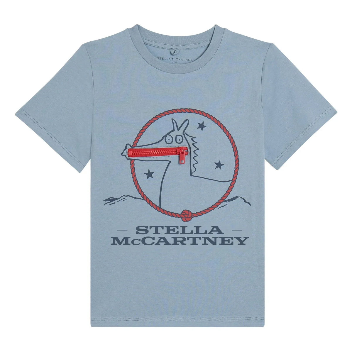 Stella McCartney Kids - Zip T-Shirt | Organic Cotton | Blue