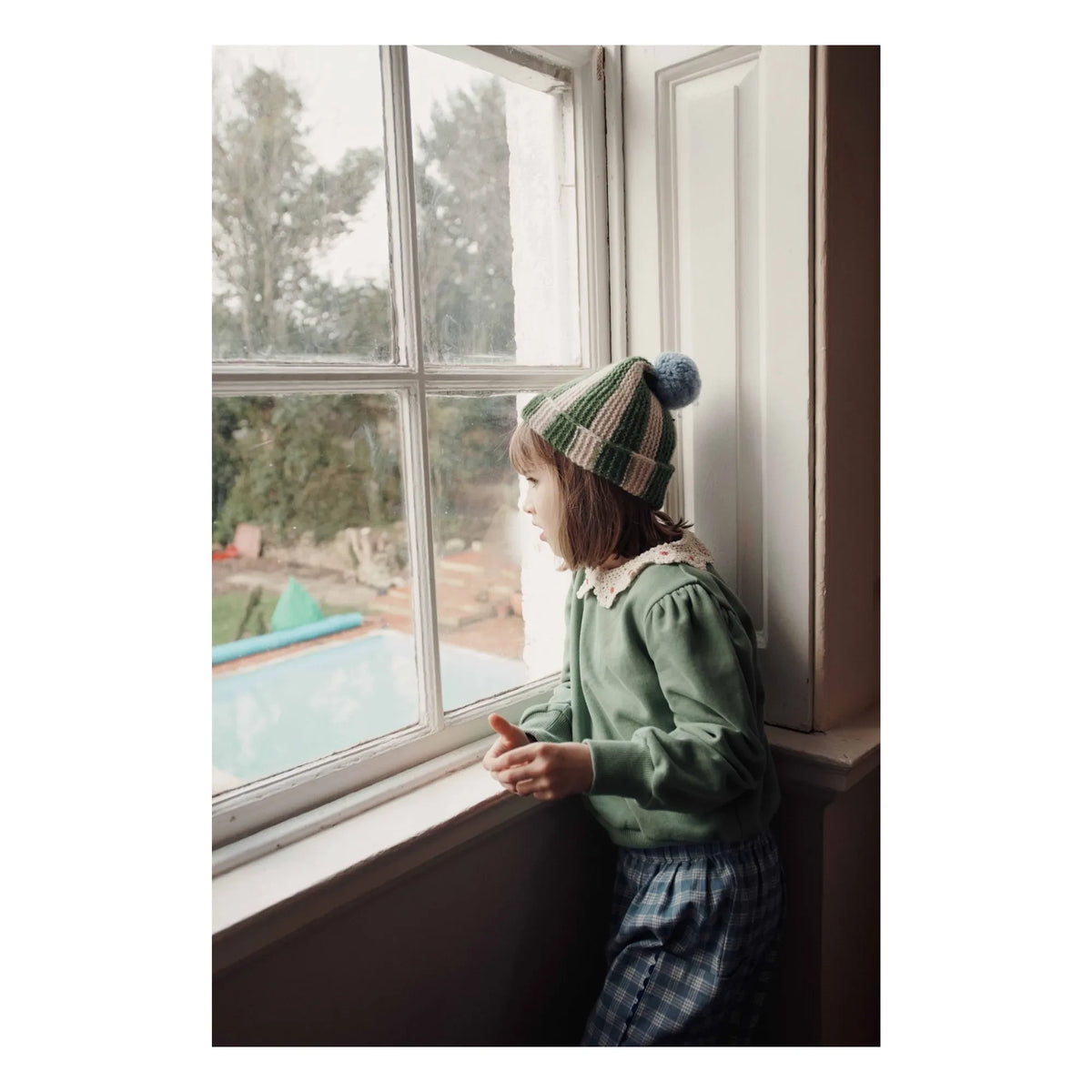 Emile et Ida - Embroidered Checked Pants | Blue