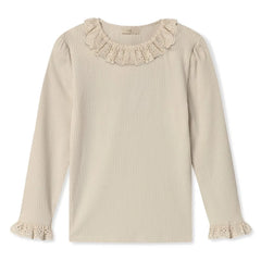 Fliink - Kenna Ribbed Lace T-Shirt | Ecru