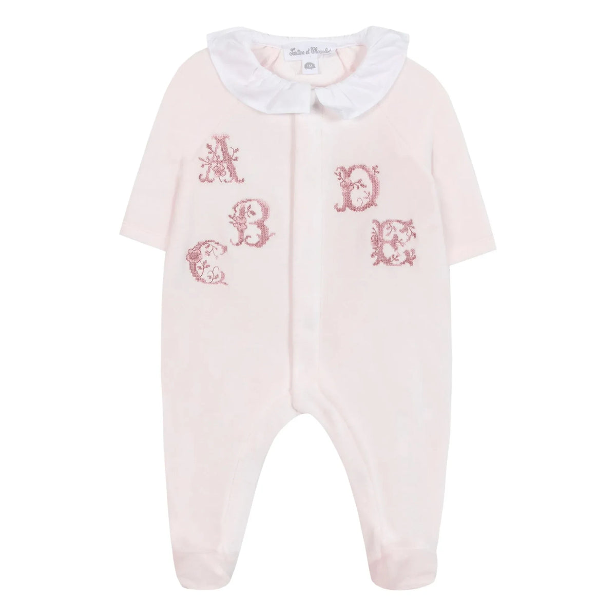 Tartine et Chocolat - Alphabet Embroidered Pajamas | Pale Pink