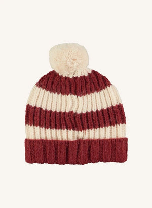 Piupiuchick - Striped Wool Beanie | Burgundy