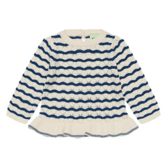 FUB - Merino Wool "Waves" Pointelle T-Shirt for Babies | Ecru
