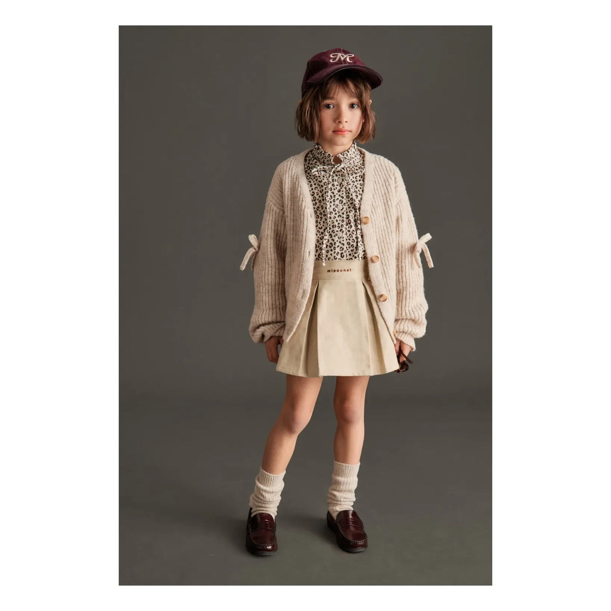 Mipounet - Chloé Leopard Velvet Blouse | Beige