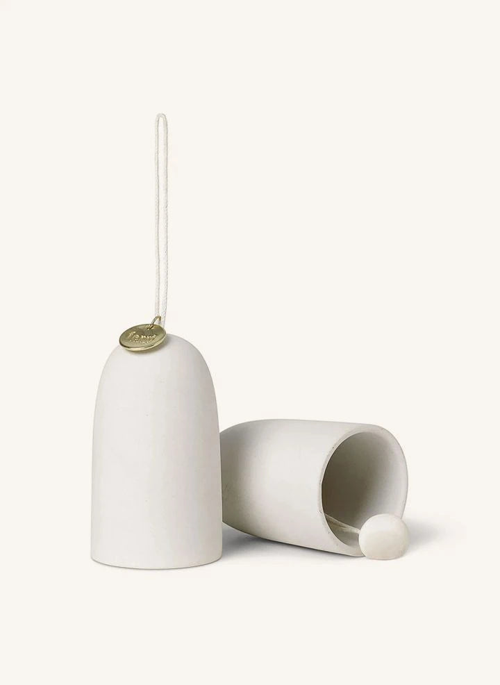Ferm Living - Ceramic Christmas Bells - Set of 2 | White