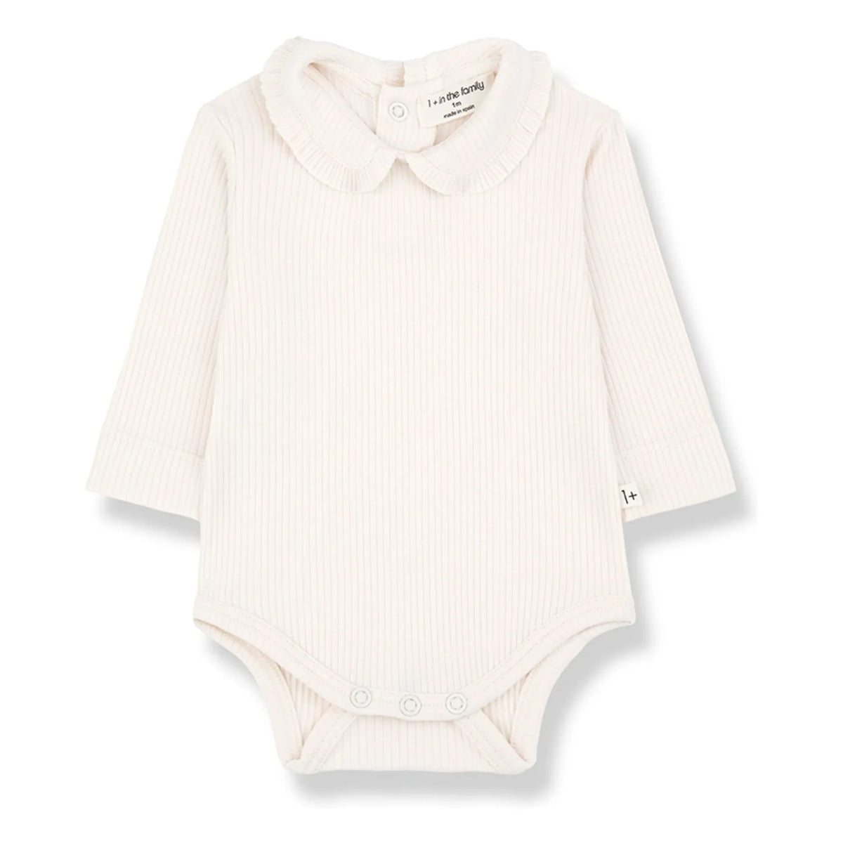 1+ in the family - Embossed bodysuit, Claudine collar Nina | Ecru
