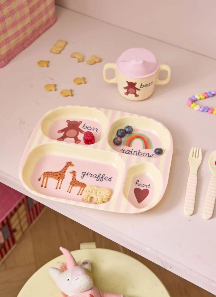 Rice - ABC Melamine Lunch Box Set | Light Pink