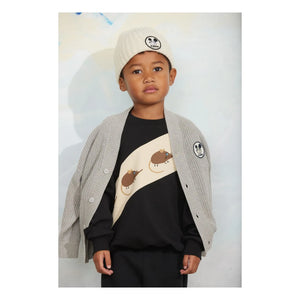 Mini Rodini - Striped Mouse Sweatshirt Organic Cotton | Black