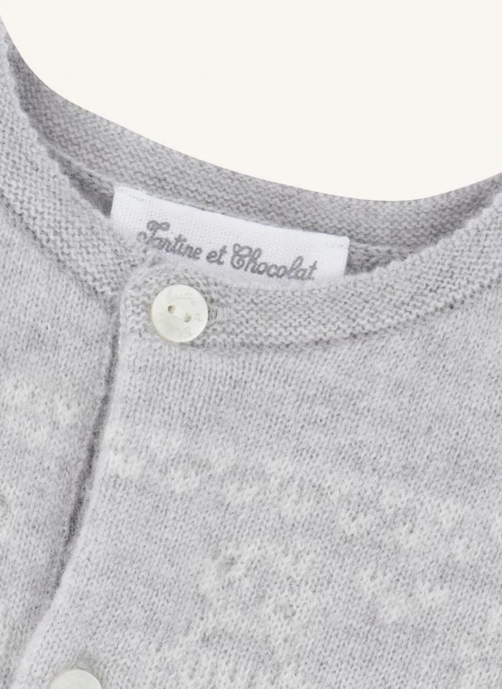 Tartine et Chocolat - Wool Teddy Romper | Heather Grey
