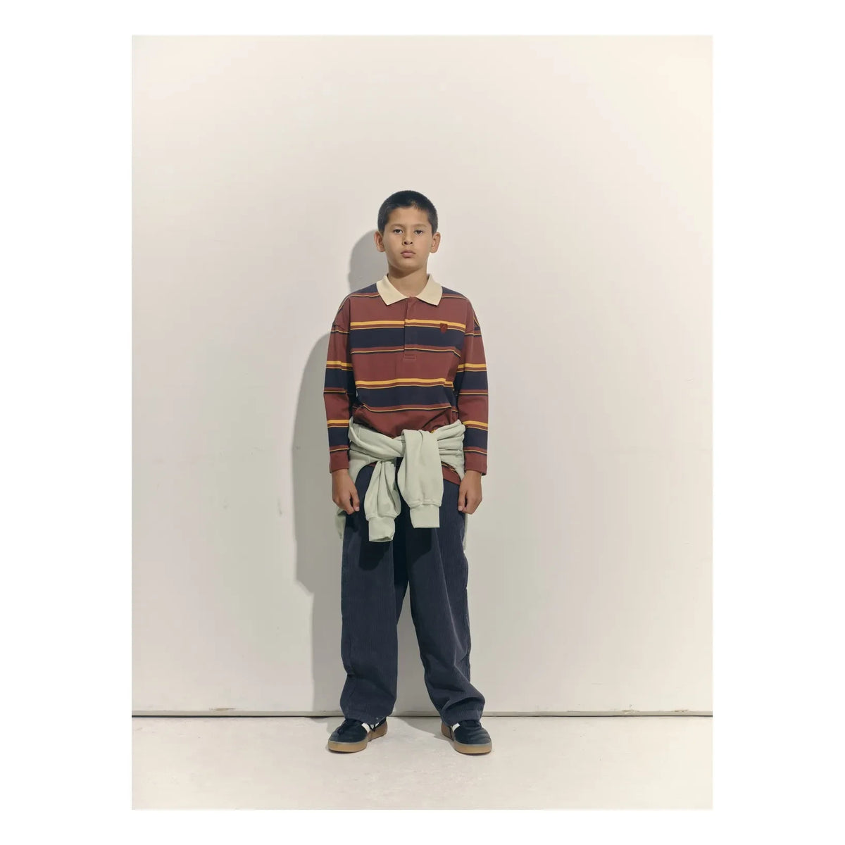 Main Story - Organic Cotton Striped Polo Shirt | Brown