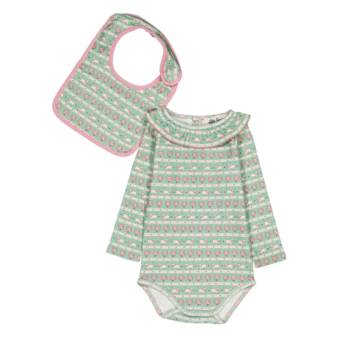 Hello Simone - Pernilla Organic Cotton Bodysuit and Bib Set | Turquoise